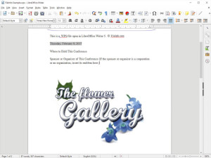 LibreOffice Writer 5中.wps文件的屏幕截图