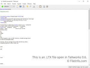 TeXworks 0.6中.ltx文件的屏幕截图
