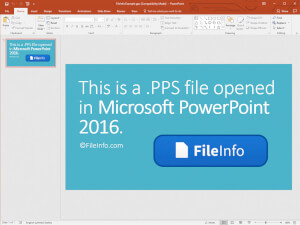 Microsoft PowerPoint 2016中.pps文件的屏幕截图
