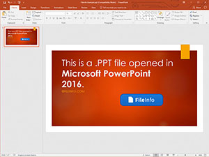 Microsoft PowerPoint 2016中.ppt文件的屏幕截图