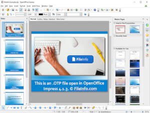 Apache OpenOffice Impress 4.1.3中.otp文件的截图