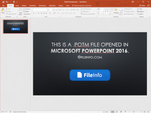 Microsoft PowerPoint 2016中.potm文件的屏幕截图