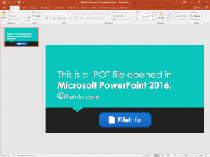 Microsoft PowerPoint 2016中.pot文件的屏幕截图