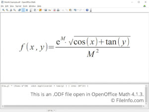 OpenOffice Math 4.1.3中的.odf文件截图