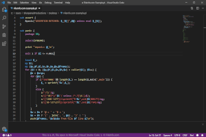 Microsoft Visual Studio代码1中.pl文件的屏幕截图
