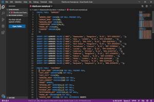 Microsoft Visual Studio代码1.33中的.sql文件的屏幕截图