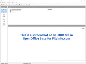 Apache OpenOffice Base 4.1.3中的.odb文件的屏幕截图