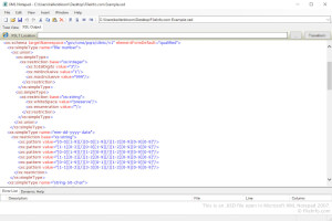 Microsoft XML记事本2007中.xsd文件的屏幕截图